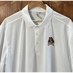 Mens Clique ECU Pirates East Carolina University Golf Polo Shirt Large White